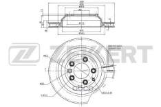 Диск тормозной задний Zekkert BS6219 Audi Q7 06- Porsche Cayenne I-II 04- Touareg 04- FX1274