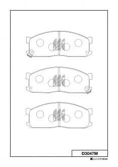 Колодки тормозные передние Kashiyama D3047M E2000 97- E2200 97- VANETTE S20 94-99 JBP0217