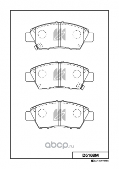 Колодки тормозные передние Kashiyama D5168M Insight, Fit, Jazz III (GE) JBP0424 X3P0038