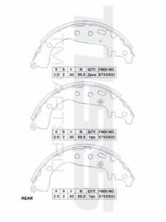 Колодки тормозные задние барабанные Paraut T283080 TO Vitz NCP15 99-, Corolla/Corolla Filder CE12