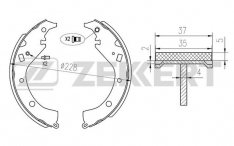 Колодки тормозные задние барабанные Zekkert BK4111 TO Premio 02-,Spacio 12# 01-,Opa 00-05,Probox/Suc