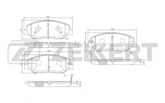 Колодки тормозные передние Zekkert BS1777 HY Santa Fe 05-