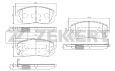 Колодки тормозные передние Zekkert BS1791 HY ix35 10-; KIA Sportage III 10-, Carens II (FJ) 05-06, C