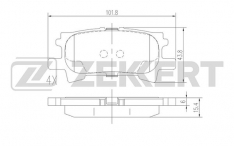 Колодки тормозные задние Zekkert BS1995 TO Harrier/LE #U3#, Kluger 2# 03-