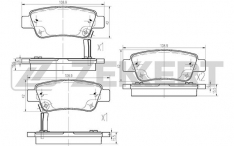 Колодки тормозные задние Zekkert BS2836 HO CR-V RE57/58/67 01.07-