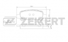 Колодки тормозные задние Zekkert BS2837 SU Impreza 98-, Legacy 98-, Forester 97-