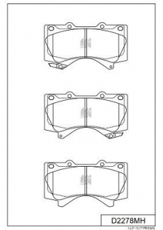 Колодки тормозные передние Kashiyama D2278MH TO Land Cruiser/Prado UZJ200 07-