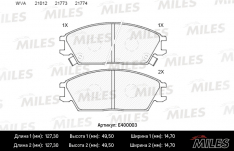 Колодки тормозные передние Miles E400003 HY Accent 90-,Getz 02-