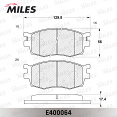 Колодки тормозные передние Miles E400064 KI Rio III 05-, Pride 05MY 05-; HY Verna 06-;