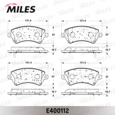 Колодки тормозные передние Miles E400112 TO Corolla CDE/ZZE12# EUR 01-