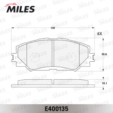 Колодки тормозные передние Miles E400135 TO Premio/Allion NZT260,ZRT260/1/5 07-, Auris NZE151H/4H, Z