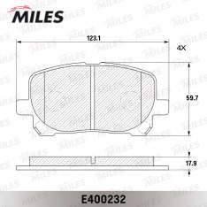 Колодки тормозные передние Miles E400232 TO Ipsum ACM2#/AvensisVerso 01-, Noah AZR6# 01-