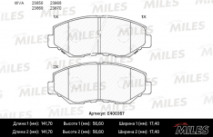 Колодки тормозные передние Miles E400367 HO CR-V RD5 AT +VSA/ RD6/7 01-,Element YH2 03-; Accord CS1