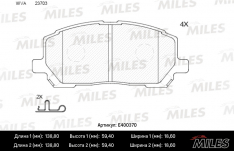 Колодки тормозные передние Miles E400370 TO LE RX300 MCU15 00-