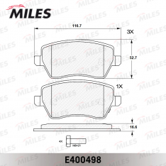 Колодки тормозные передние Miles E400498 SZ Swift 1.5 05-