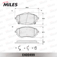 Колодки тормозные передние Miles E400499 TO Corolla (_E18#) 13-, Auris (NDE180) 12-