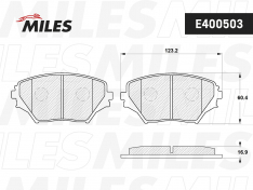 Колодки тормозные передние Miles E400503 TO RAV4 ACA20W/21W/ZCA25W/26W 00-05