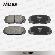 Колодки тормозные передние Miles E400504 TO Vitz/Yaris/Belta 9# 05-,Corolla NZE141 X 06-; DA Passo S