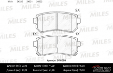 Колодки тормозные задние Miles E410009 HY Accent MC, I20, I30; KI Ceed, Rio II (JB)