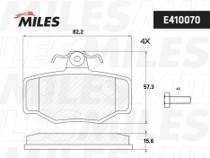 Колодки тормозные задние Miles E410070 NI Primera (P10/11E) 98- , Almera (N16E, V10M) 00-