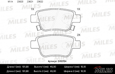 Колодки тормозные задние Miles E410154 TO Avensis #T25# 03-, Estima #R50/55 06-, CorollaVerso #R10 0