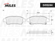 Колодки тормозные задние Miles E410244 TO Ipsum/Picnic/AvensisVerso 01-, Estima 3#/4# 00-, Isis 04-,