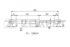 Амортизатор газовый капота Zekkert GF2104 Renault Duster 10- за 1шт 592мм