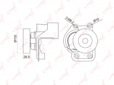 Натяжитель навесного ремня в сборе Lynx PT3047 TOYOTA Land Cruiser(100 / 200) 4.7 98>, LEXUS GS400-4