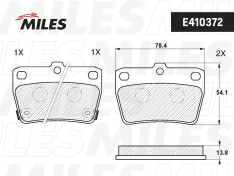 Колодки тормозные задние Miles E410372 TO RAV4 1# 94- 2# 00-; CHERY TIGGO 2005-