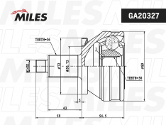 Шрус наружный Miles GA20327 NISSAN PRIMERA P11 1.6-2.0 83-01