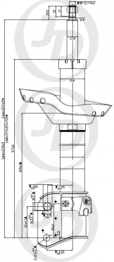 Амортизатор передний левый JustDrive JAS0433 SUBARU Outback (BL, BP) 03-, Legacy 03-, Liberty 03-