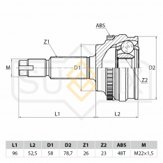 Шрус наружный Sufix ST1106 TOYOTA Corolla 1.8 02>