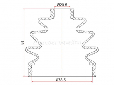 Пыльник привода наружний SAT C1007 BLUEBIRD SYLPHY QNG10 00-05/ALMERA N15 95-00 (2 хомута.резина)