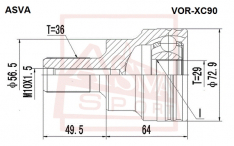 Шрус наружный ASVA VORXC90 Volvo XC90