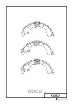 Колодки тормозные задние барабанные Kashiyama K2282A TOYOTA Emina, Lucida 11, 21 90-94, LiteAce 22,