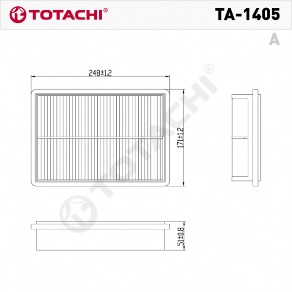 Фильтр воздушный Totachi TA1405 Toyota 4Runner 1988-1997 TownAce Noah 1996-2007 Hilux Surf Lite