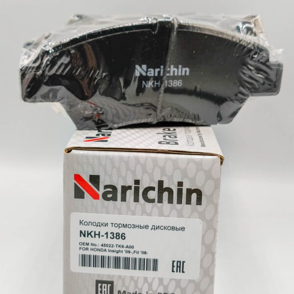 Колодки тормозные передние Narichin NKH1386 Honda Insight 2009- CR-Z 2010- Fit/Jazz 2008-