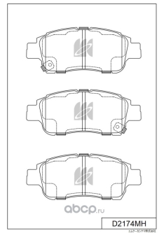 Колодки тормозные передние Kashoyama D2174MH Vitz 1# -RS/Platz 99-06, Probox/Succeed 02-