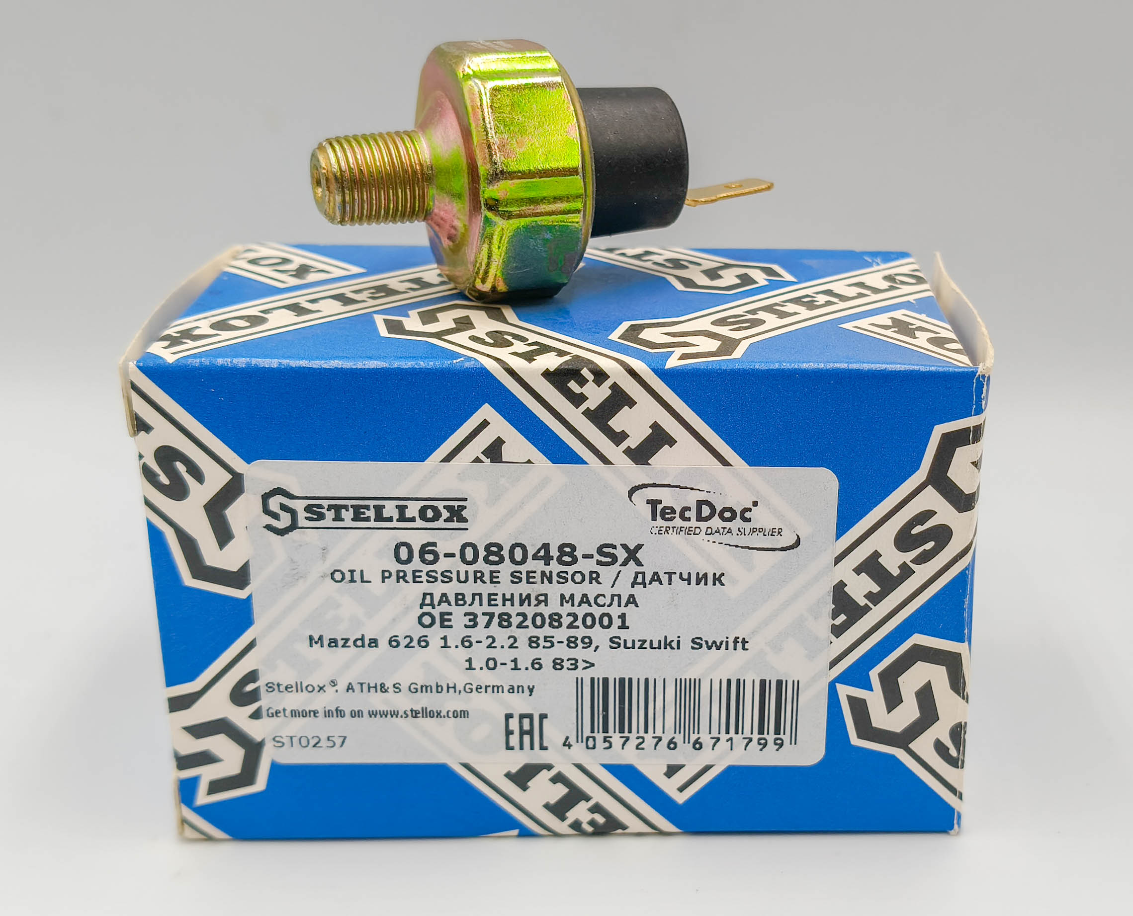 Датчик давления масла Stellox 0608048SX Mazda 626 1.6-2.2 1985-1989 Suzuki Swift 1.0-1.6 1983- Датчик давления масла Stellox 0608048SX Mazda 626 1.6-2.2 1985-1989 Suzuki Swift 1.0-1.6 1983-