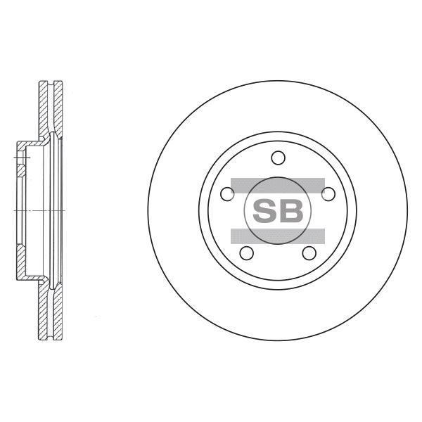 Диск тормозной передний SangSing Brake SD4401 Mazda 3 2003- Mazda 5 03-