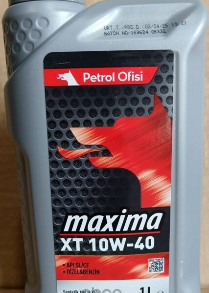 Масло моторное Petrol Ofisi Maxima XT 10W-40 API SL/CF ACEA A3/B4 1л (Турция)