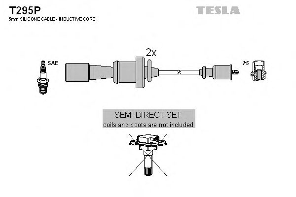 Провода высоковольтные Tesla T295P Mitsubishi Airtrek 2003–2006 2.0 CU2W Lancer 1996–2003 2.0 CS9A