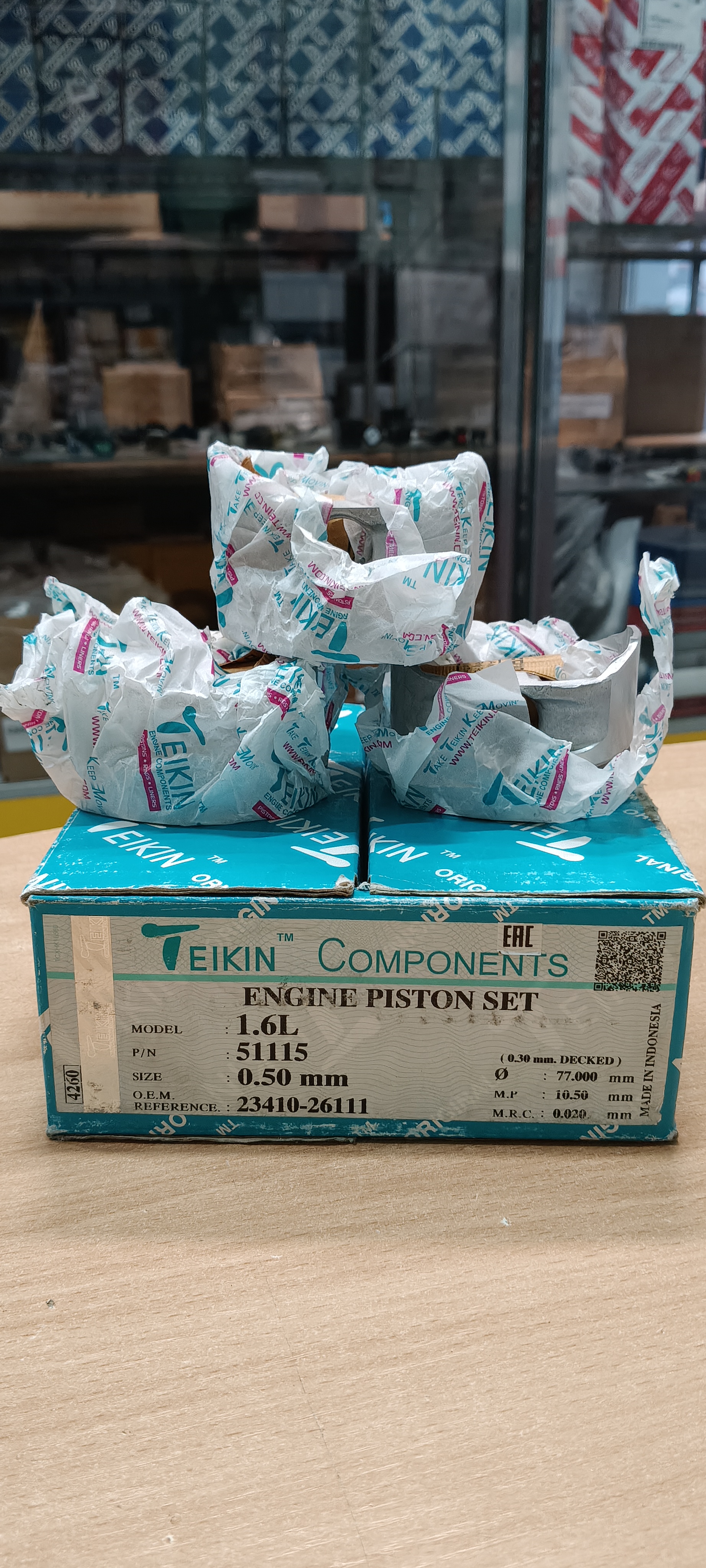 Поршни TEIKIN 51115 0.5 комплект 3шт!!! G4ED ACCENT GETZ ELANTRA '99- 76,5/1,2/1,2/2,5 d=18