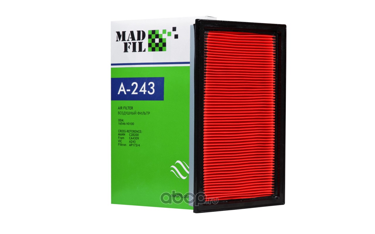 Фильтр воздушный Madfil A243 с маслом QG/CD/GA/RB/SR/QR/VQ/YD-series SU EJ15#/16