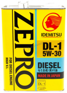 Масло моторное Idemitsu Zepro diesel DL-1 5W-30 CF полусинтетическое 4л (Япония)